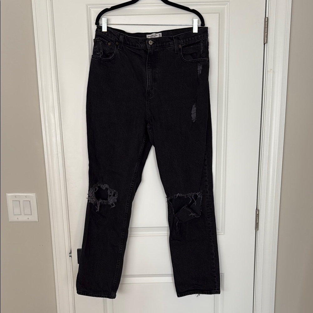Abercrombie & Fitch Black Straight Leg Jeans
